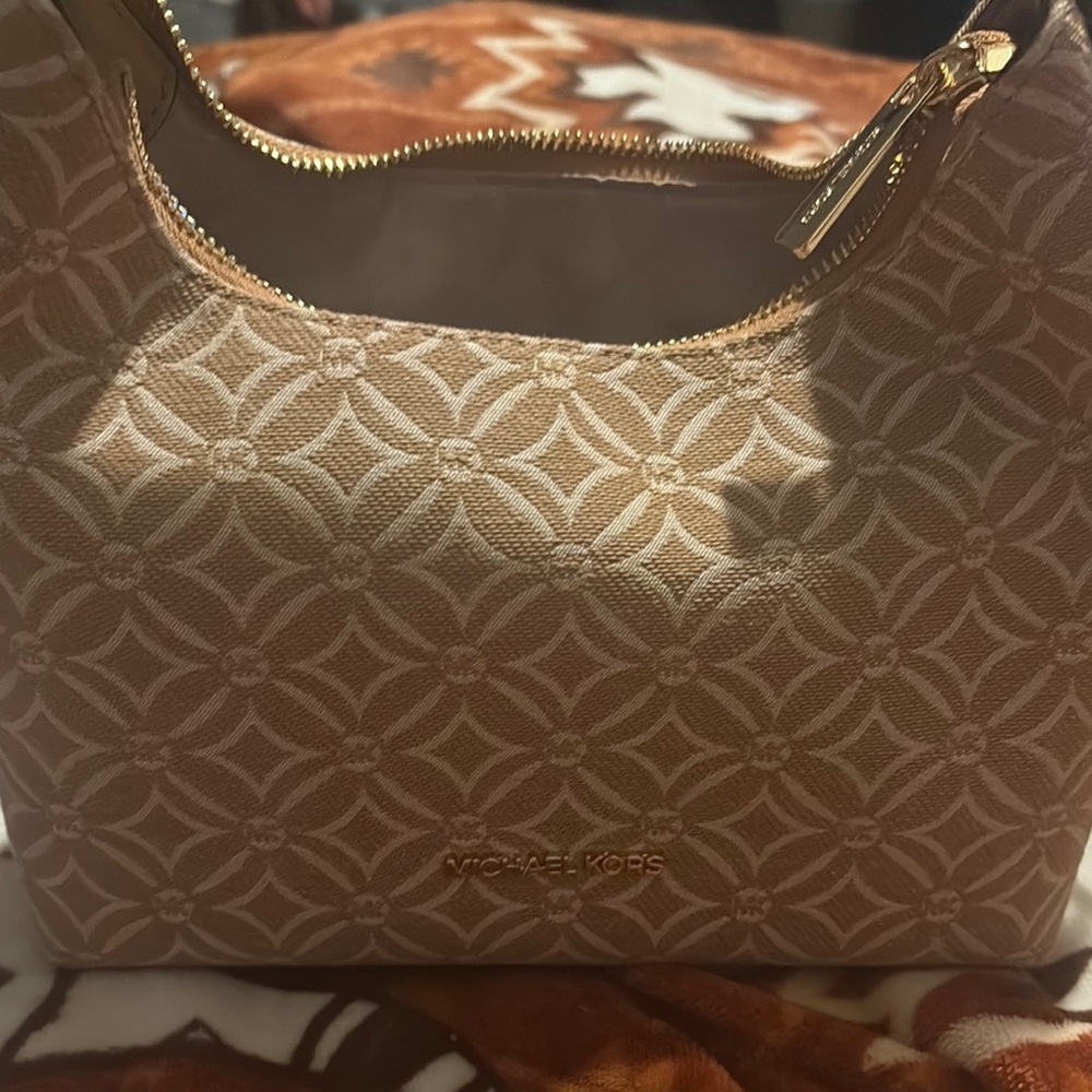 Michael Kors Tan Geometric Shoulder Bag